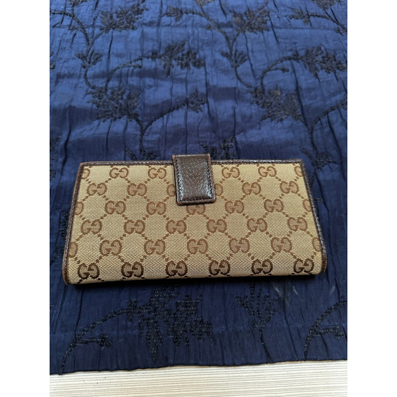 Gucci GG Beige & Brown Monogram Canvas & Leather Long Snap Wallet - Picture 14 of 16